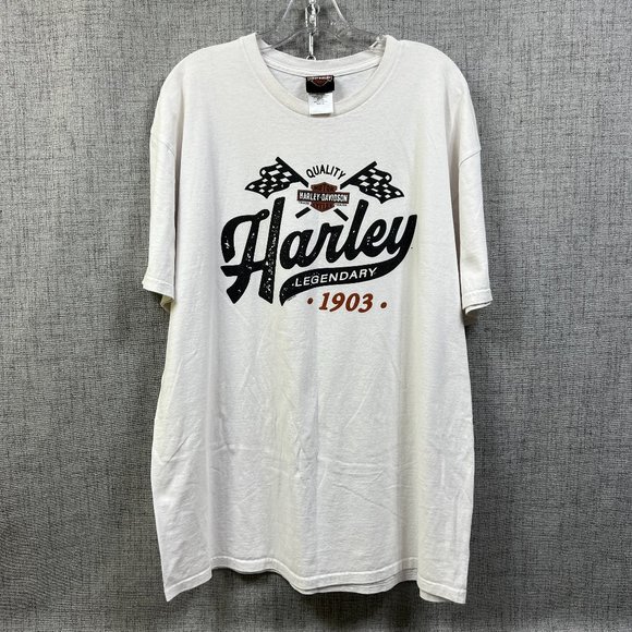 Harley-Davidson Other - Harley Davidson T-Shirt XL White Front Back Graphic Logo Short Sleeve 5725